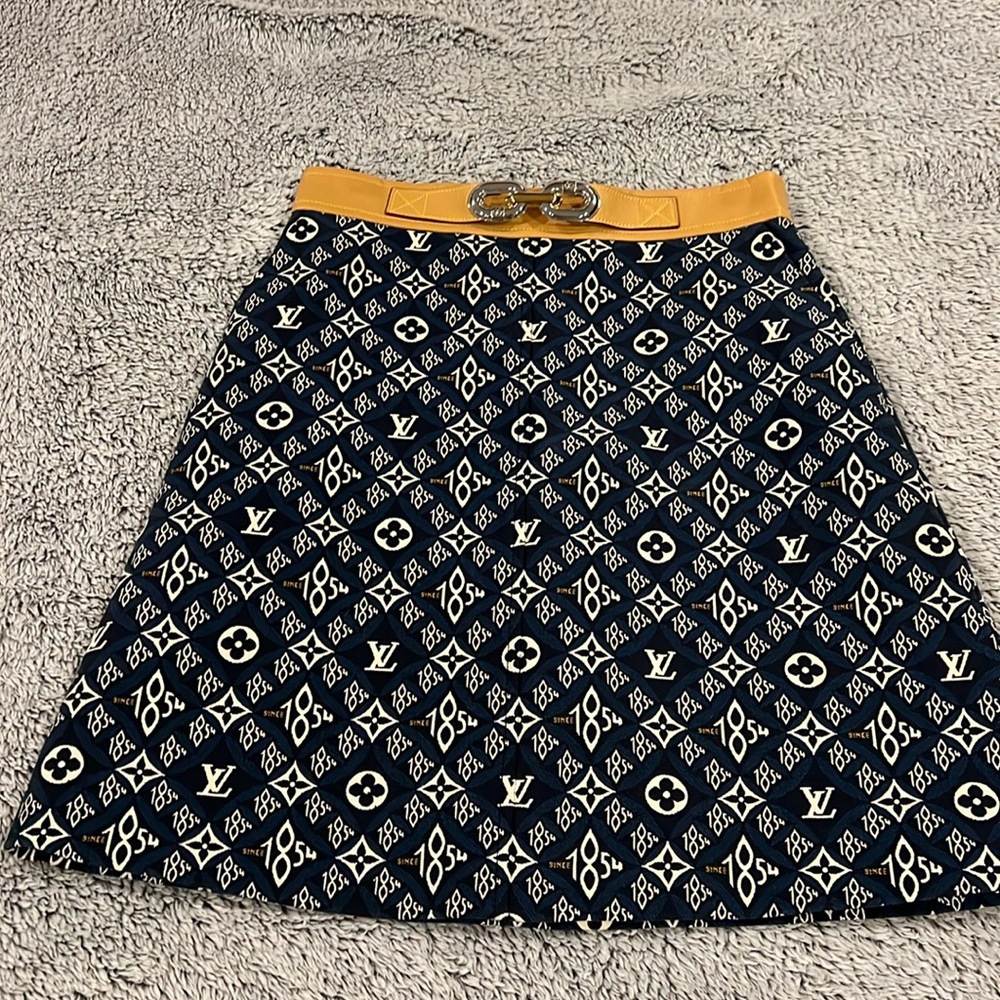 Louis Vuitton Monogram Jacquard Denim Skirt